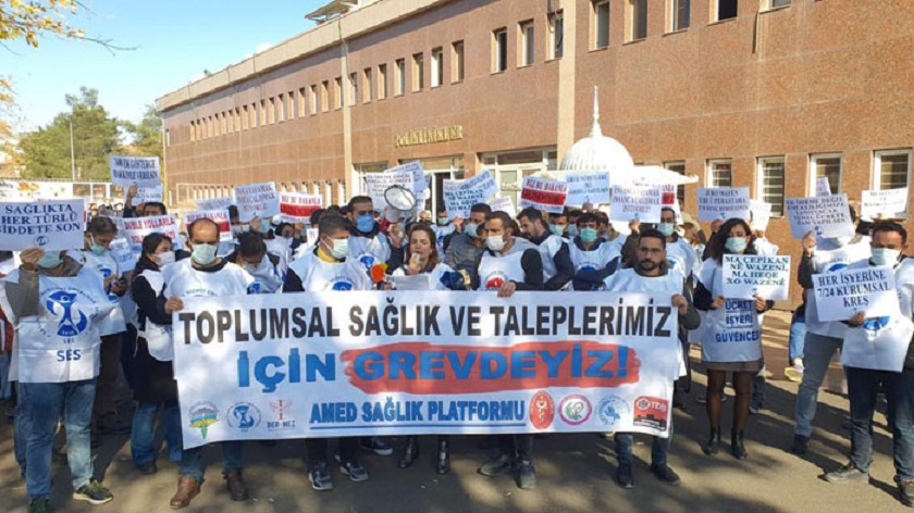 saglik sendikalari is birakma eylemi yapti